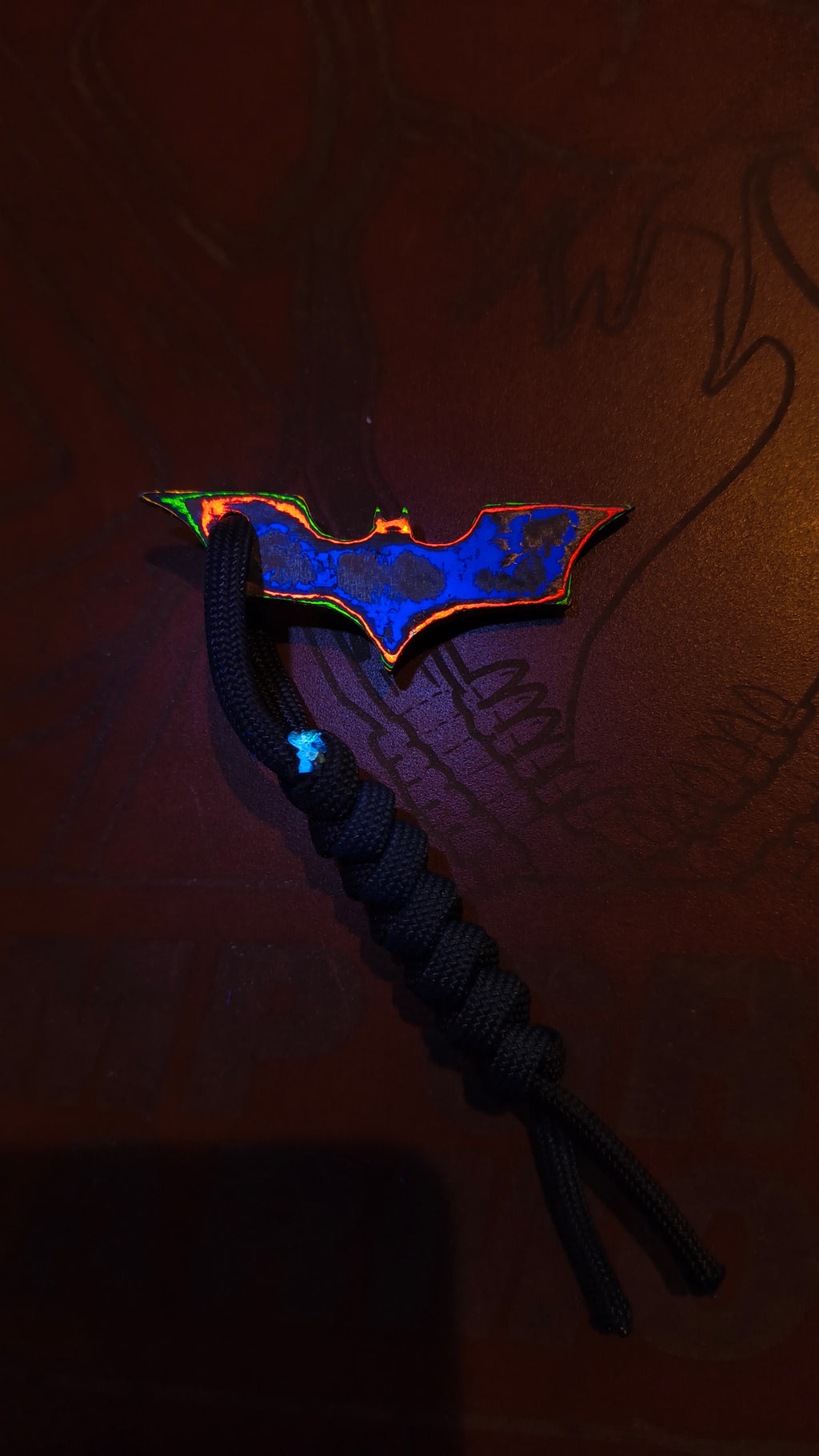 80s Camo Carbon Batarang with Lanyard Loop