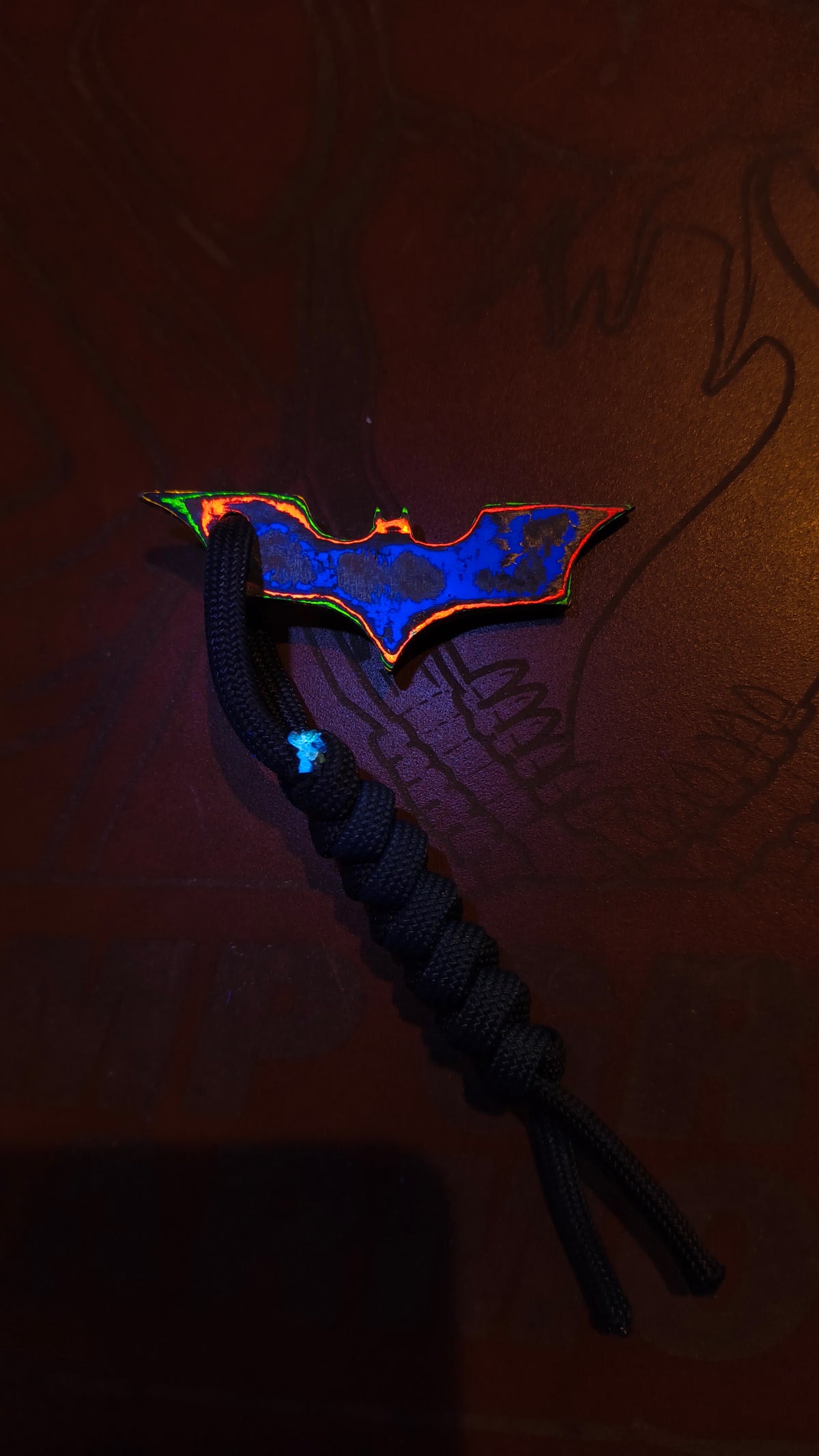 80s Camo Carbon Batarang with Lanyard Loop